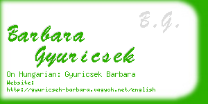 barbara gyuricsek business card